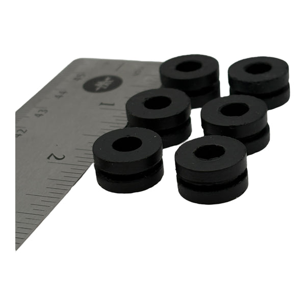 Fits 7/16" Hole - 1/16" Panel Thickness - 1/4" Center Hole - Rubber Grommet