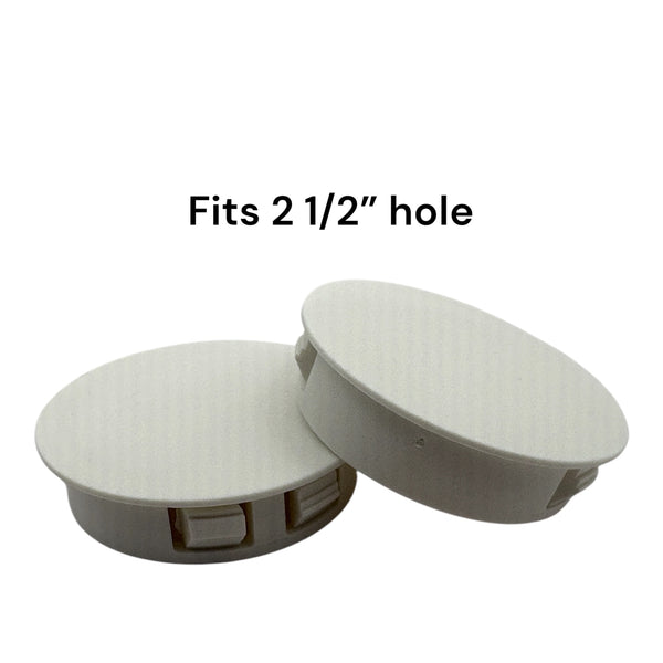 Fits 2 1/2" Hole - 2 13/16" Diameter - up to 1/4" Panel Thickness - Nylon Caps Locking Panel Plugs