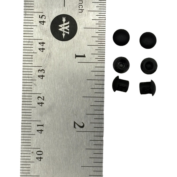 Fits 3/16" Hole - 1/4" Diameter - 15/64" Height -up to 1/16" Panel Thickness - Nylon Caps Locking Panel Plugs