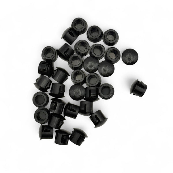 Fits 5/16" Hole - 5/16" Diameter - 5/16" Height -up to 1/16" Panel Thickness - Nylon Caps Locking Panel Plugs