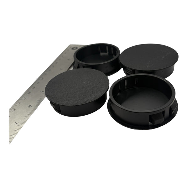 Fits 2 1/2" Hole - 2 13/16" Diameter - up to 1/4" Panel Thickness - Nylon Caps Locking Panel Plugs