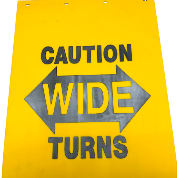 Caution Wide Turn Linear Low-Density Polyethylene Truck/Semi Mud Flaps Super Durable 24" x 30" x 1/4"