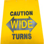 Caution Wide Turn Linear Low-Density Polyethylene Truck/Semi Mud Flaps Super Durable 24" x 30" x 1/4"