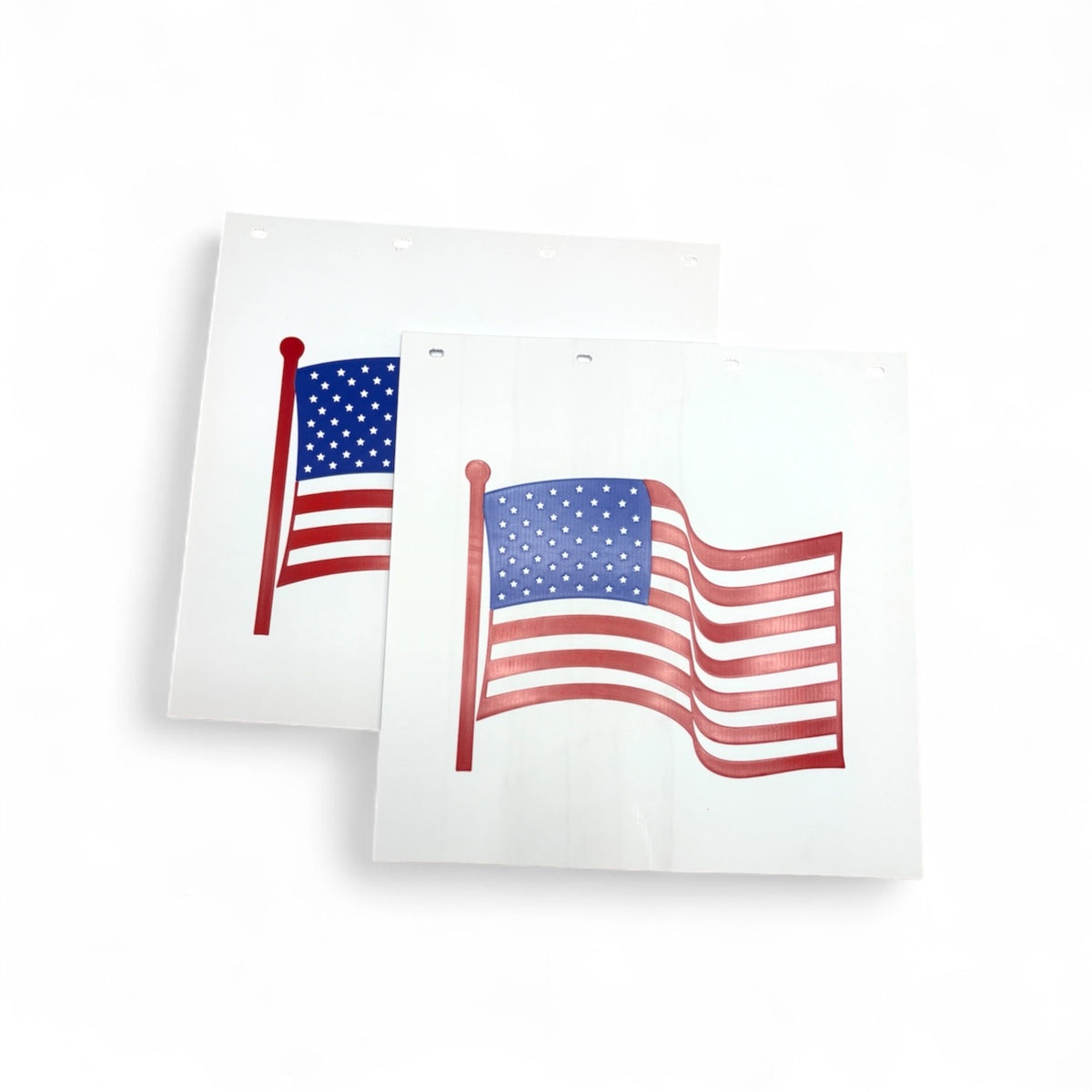 American Flag Linear Low-Density Polyethylene Truck/Semi Mud Flaps Super Durable 24" x 24" x 1/4"