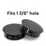 Fits 1 3/8" Hole - 1 1/2" Diameter - up to 1/8" Panel Thickness - Nylon Caps Locking Panel Plugs