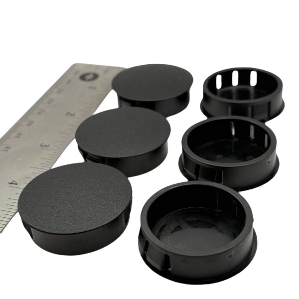 Fits 1 3/8" Hole - 1 1/2" Diameter - up to 1/8" Panel Thickness - Nylon Caps Locking Panel Plugs