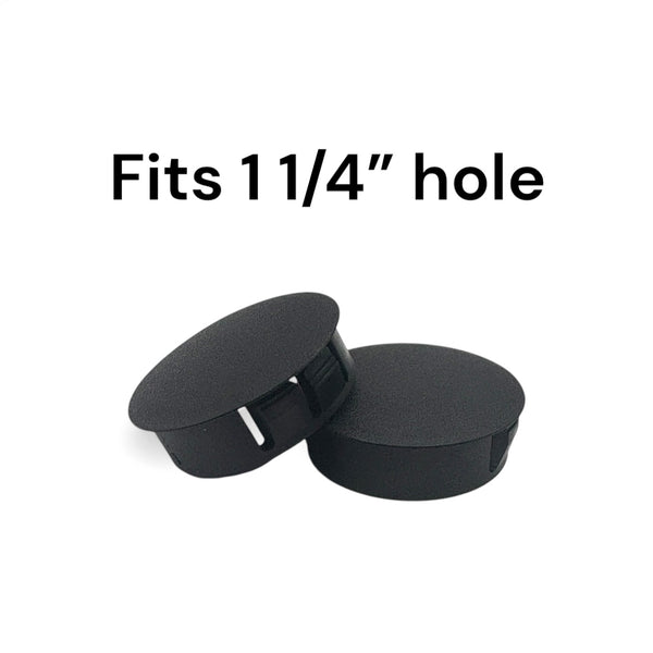 Fits 1 1/4" Hole - 1 3/8" Diameter - up to 1/8" Panel Thickness - Nylon Caps Locking Panel Plugs