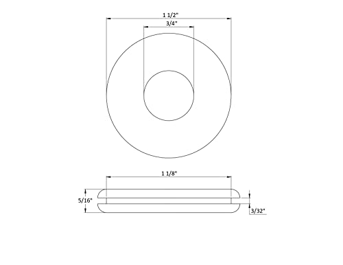 Fits 1 1/8" Hole - 3/32" Panel Thickness - 3/4" Center Hole - Rubber Grommet