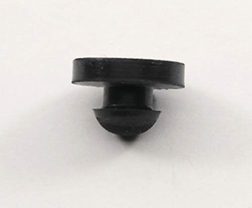 Fits 1/4" Hole - 9/16" Diameter - 3/8" Total Height - 1/8" Panel Thickness - Push-in Ridged Stem Rubber Grommet Bumper