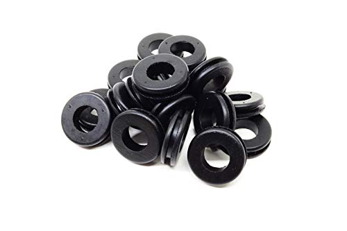 Fits 3/4" Hole - 3/32" Panel Thickness - 1/2" Center Hole - Rubber Grommet