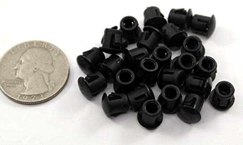 Fits 1/4" Hole - 5/16" Diameter - 5/16" Height -up to 1/16" Panel Thickness - Nylon Caps Locking Panel Plugs