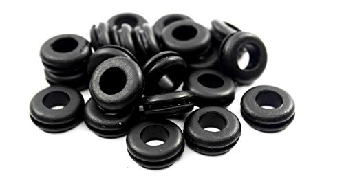 Fits 1/2" Hole - 1/16" Panel Thickness - 5/16" Center Hole - Rubber Grommet