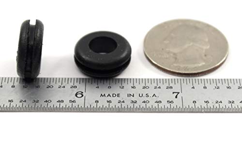 Fits 1/2" Hole - 1/16" Panel Thickness - 5/16" Center Hole - Rubber Grommet