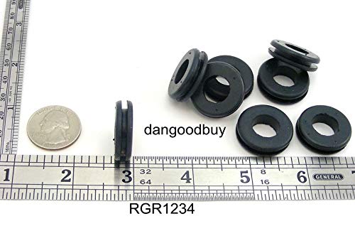 Fits 3/4" Hole - 3/32" Panel Thickness - 1/2" Center Hole - Rubber Grommet