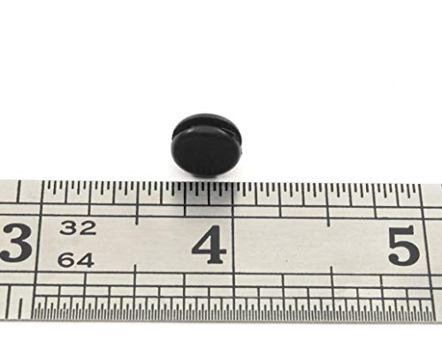 Fits 1/4" Hole - 3/8" Diameter - 3/16" Height - 1/16" Panel Thickness - Push-in Panel Plug Grommet Without a Hole Rubber Plug