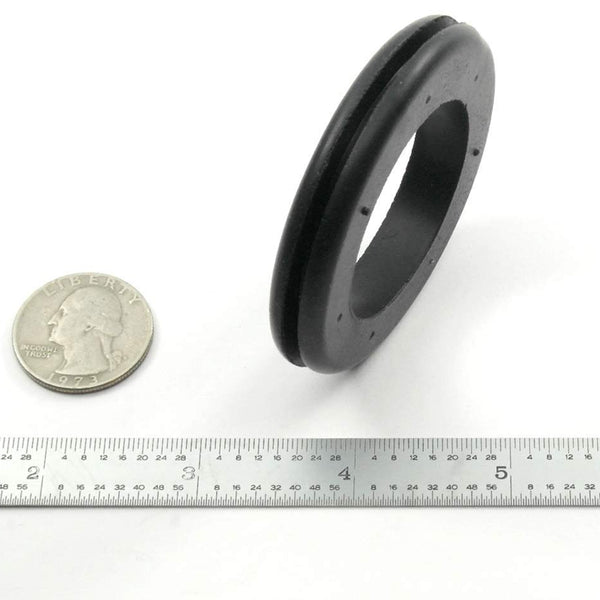 Fits 2" Hole - 3/32" Panel Thickness - 1 1/2" Center Hole - Rubber Grommet