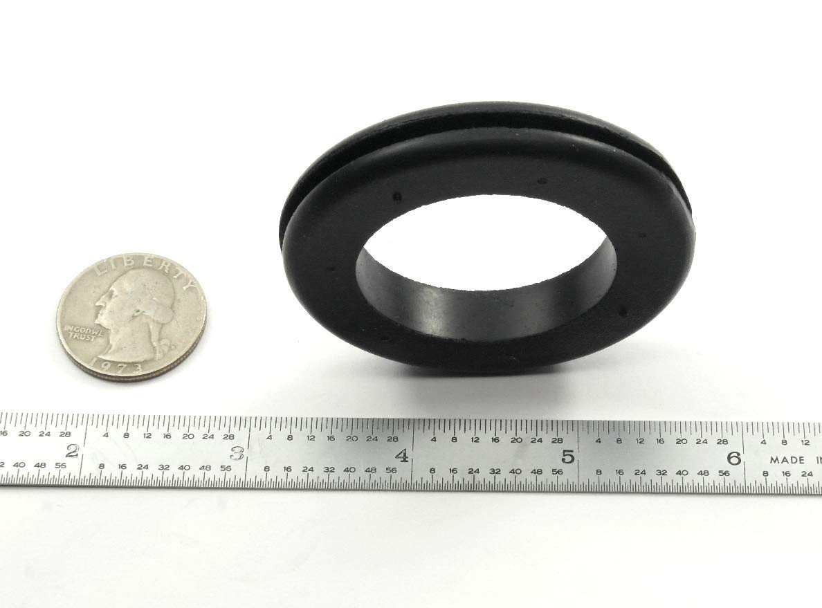 Fits 2" Hole - 3/32" Panel Thickness - 1 1/2" Center Hole - Rubber Grommet