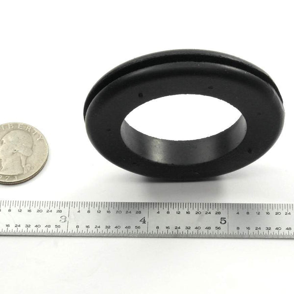 Fits 2" Hole - 3/32" Panel Thickness - 1 1/2" Center Hole - Rubber Grommet