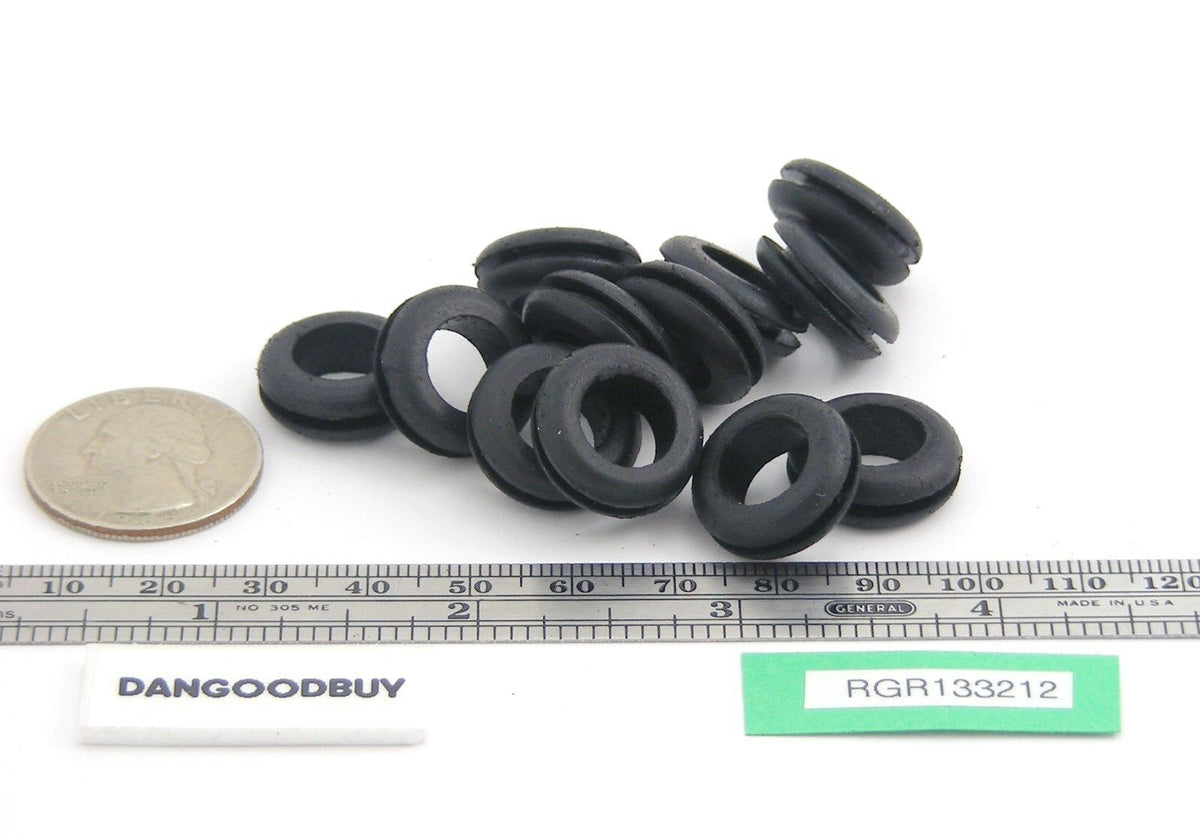 Fits 1/2" Hole - 1/16" Panel Thickness - 13/32" Center Hole - Rubber Grommet