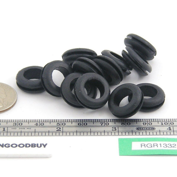 Fits 1/2" Hole - 1/16" Panel Thickness - 13/32" Center Hole - Rubber Grommet