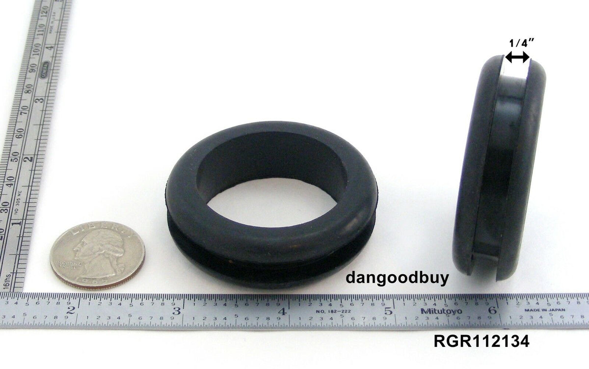 Fits 1 3/4" Hole - 1/4" Panel Thickness - 1 1/2" Center Hole - Rubber Grommet