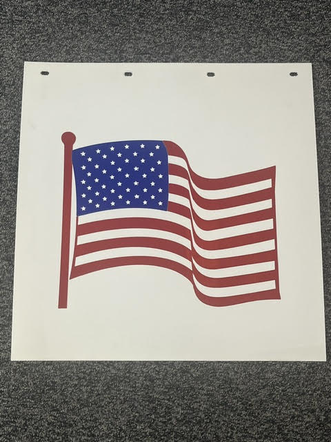 American Flag Linear Low-Density Polyethylene Truck/Semi Mud Flaps Super Durable 24" x 24" x 1/4"