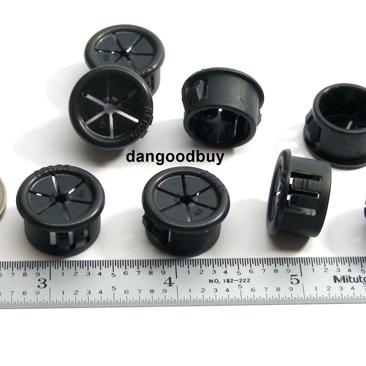 Fits 5/8" Hole - 1/32-1/8" Panel Thickness - 1/32-7/16" Center Hole - Expandable Locking Grommet - Universal Bushings