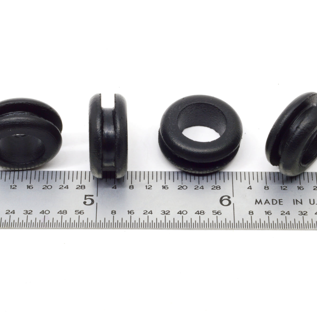 Fits 7/16" Hole - 3/32" Panel Thickness - 3/8" Center Hole - Rubber Grommet