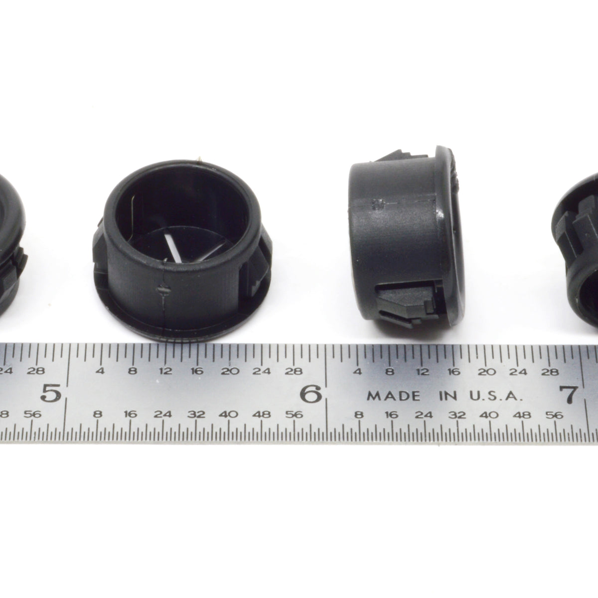 Fits 5/8" Hole - 1/32-1/8" Panel Thickness - 1/32-7/16" Center Hole - Expandable Locking Grommet - Universal Bushings