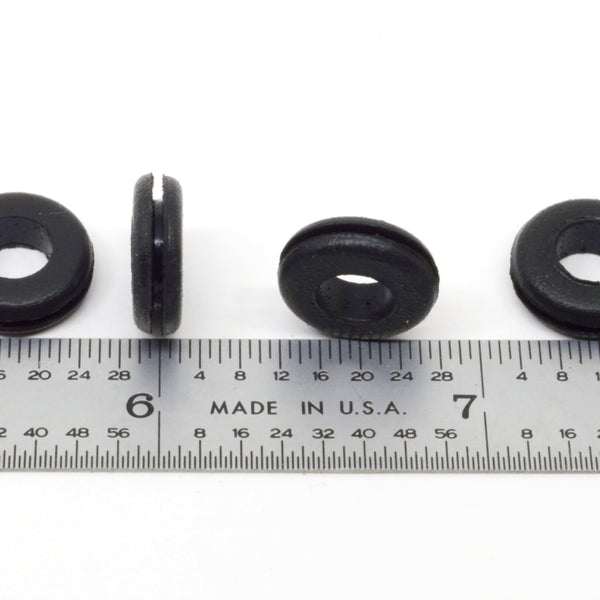 Fits 11/32" Hole - 1/16" Panel Thickness - 1/4" Center Hole - Rubber Grommet