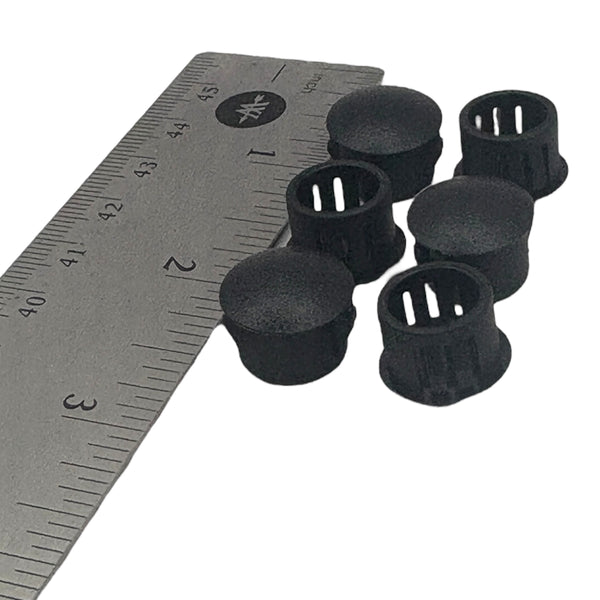 Fits 1/2" Hole - 9/16" Diameter - up to 1/8" Panel Thickness - Nylon Caps Locking Panel Plugs