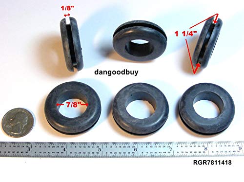 Fits 1 1/4" Hole - 1/8" Panel Thickness - 7/8" Center Hole - Rubber Grommet