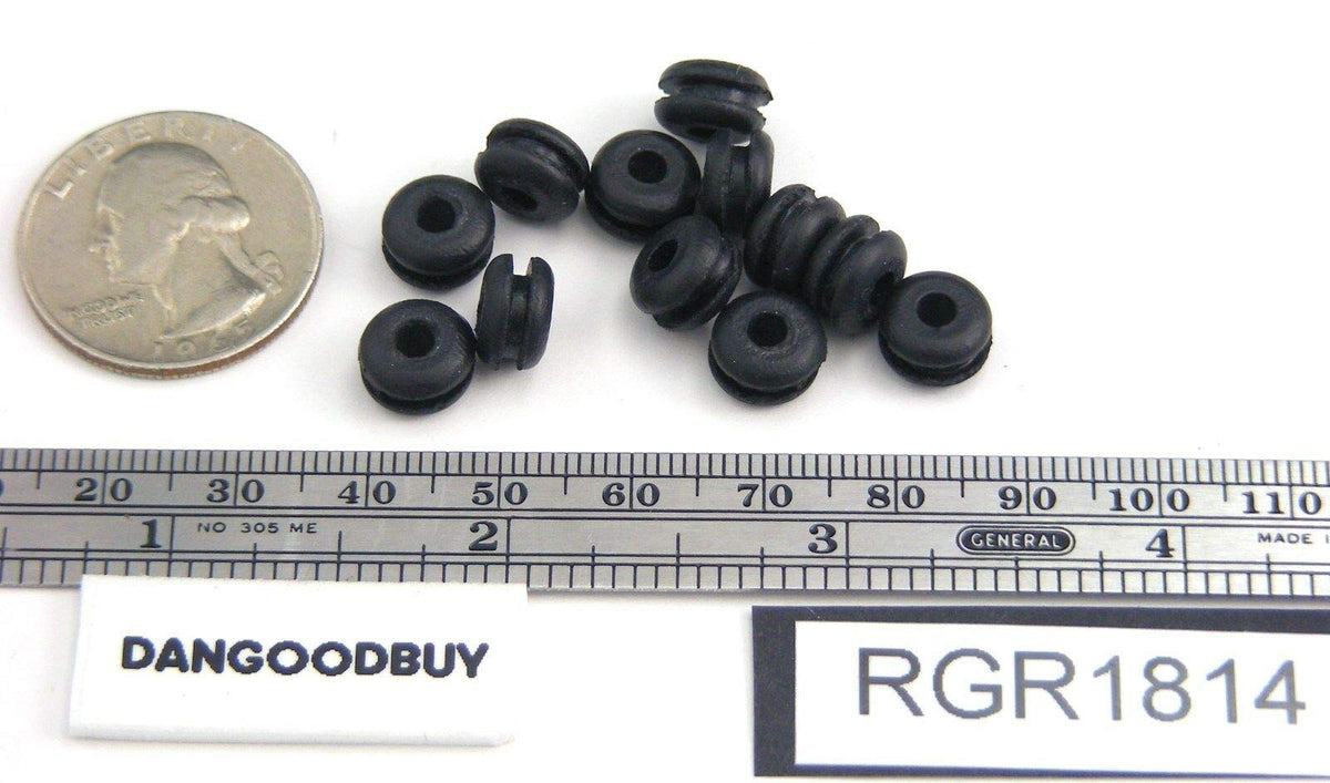 Fits 1/4" Hole - 1/16" Panel Thickness - 1/8" Center Hole - Rubber Grommet