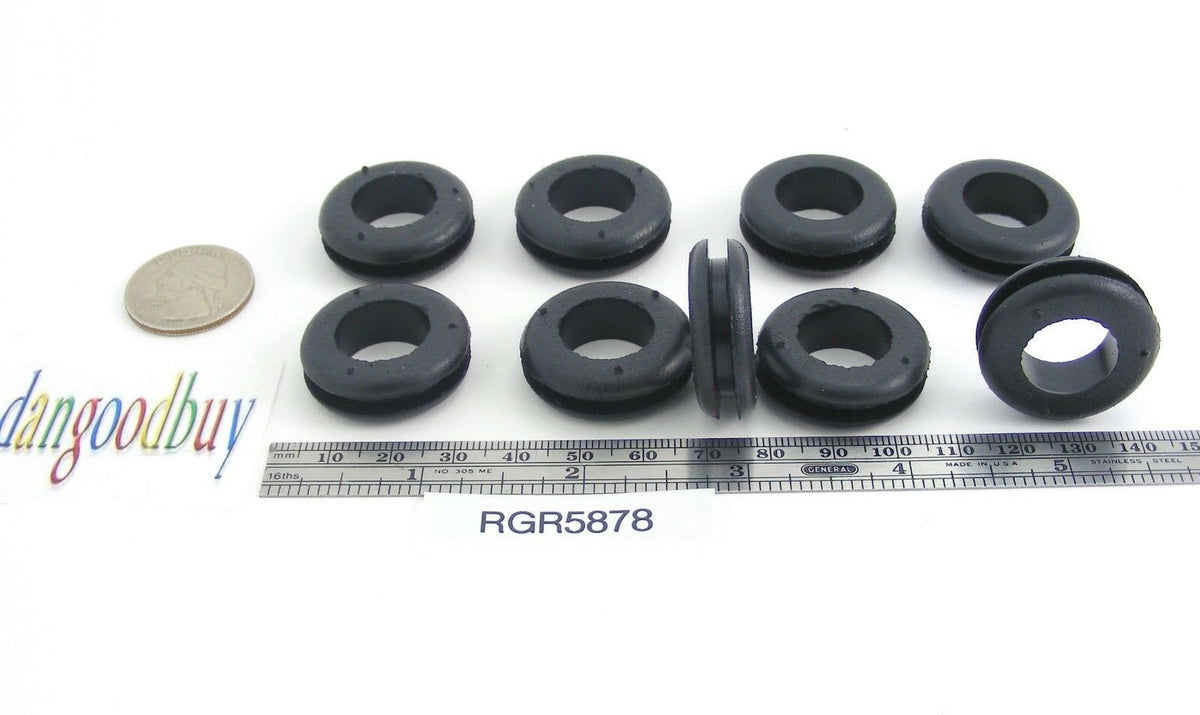 Fits 7/8" Hole - 1/8" Panel Thickness - 5/8" Center Hole - Rubber Grommet