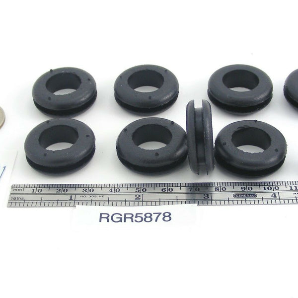 Fits 7/8" Hole - 1/8" Panel Thickness - 5/8" Center Hole - Rubber Grommet