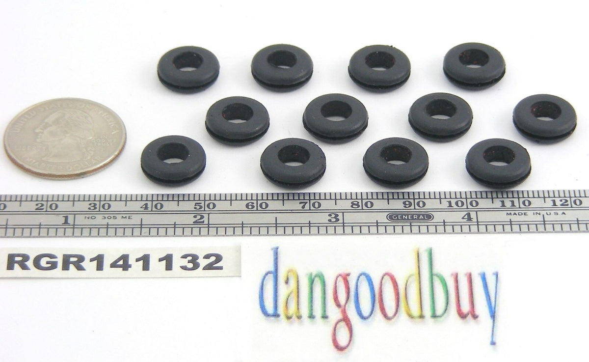 Fits 11/32" Hole - 1/32" Panel Thickness - 1/4" Center Hole - Rubber Grommet