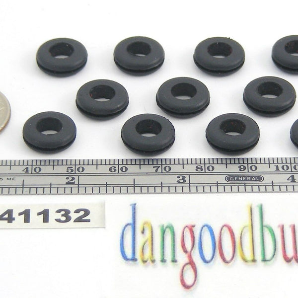 Fits 11/32" Hole - 1/32" Panel Thickness - 1/4" Center Hole - Rubber Grommet