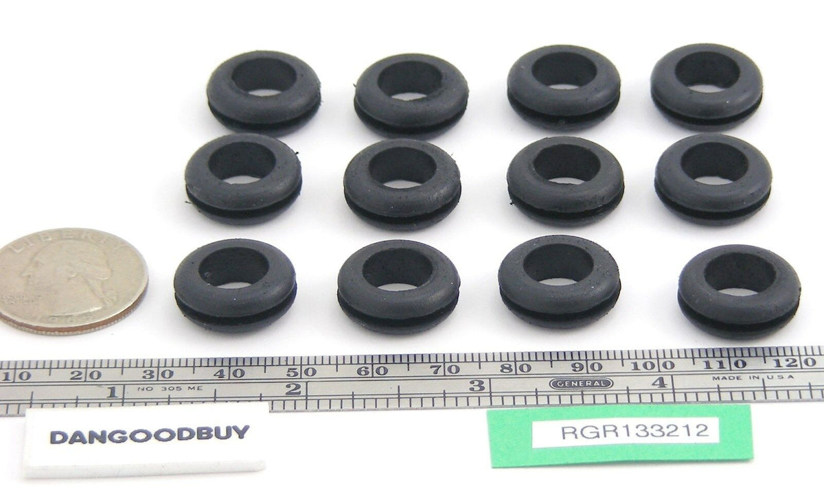 Fits 1/2" Hole - 1/16" Panel Thickness - 13/32" Center Hole - Rubber Grommet