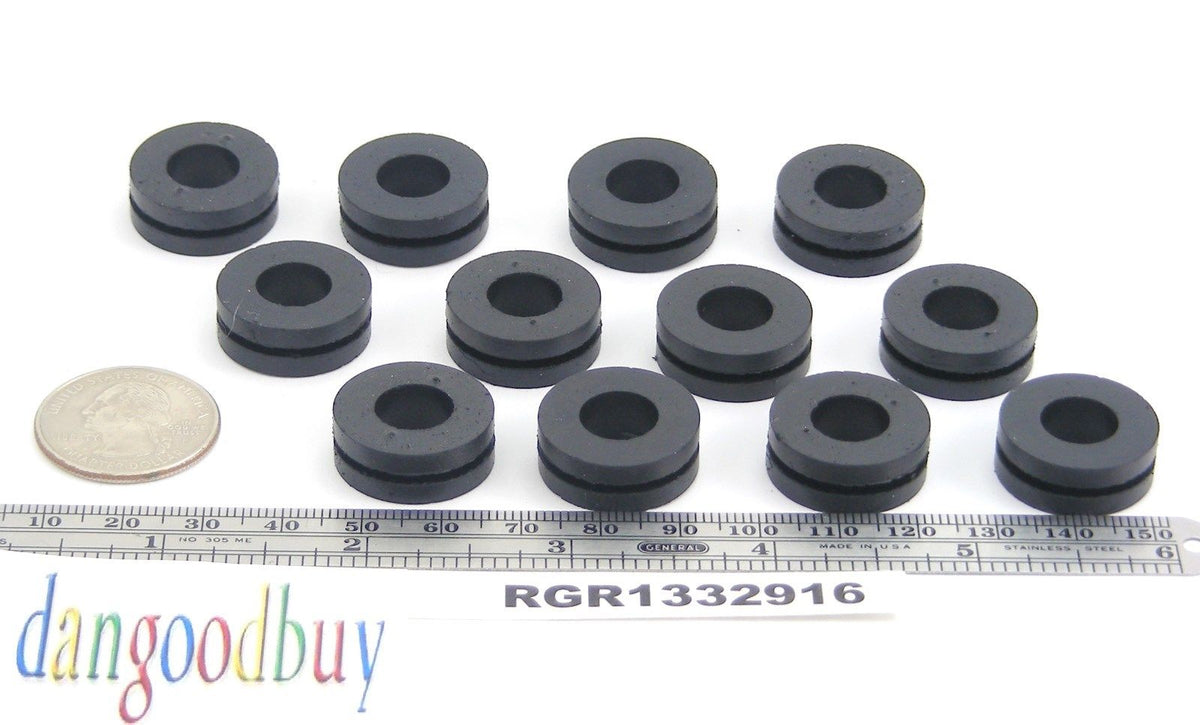 Fits 9/16" Hole - 1/16" Panel Thickness - 13/32" Center Hole - Rubber Grommet