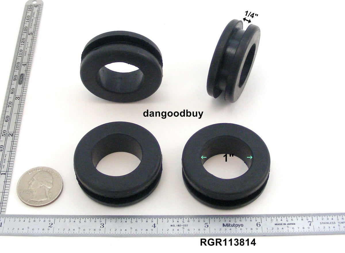 Fits 1 3/8" Hole - 1/4" Panel Thickness - 1" Center Hole - Rubber Grommet