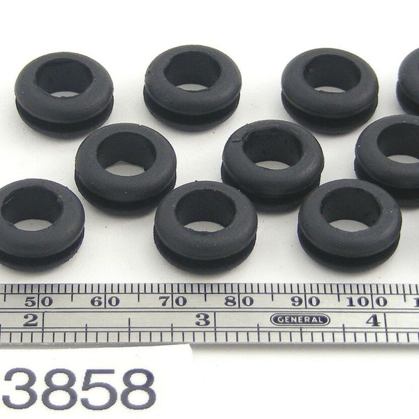 Fits 7/16" Hole - 3/32" Panel Thickness - 3/8" Center Hole - Rubber Grommet