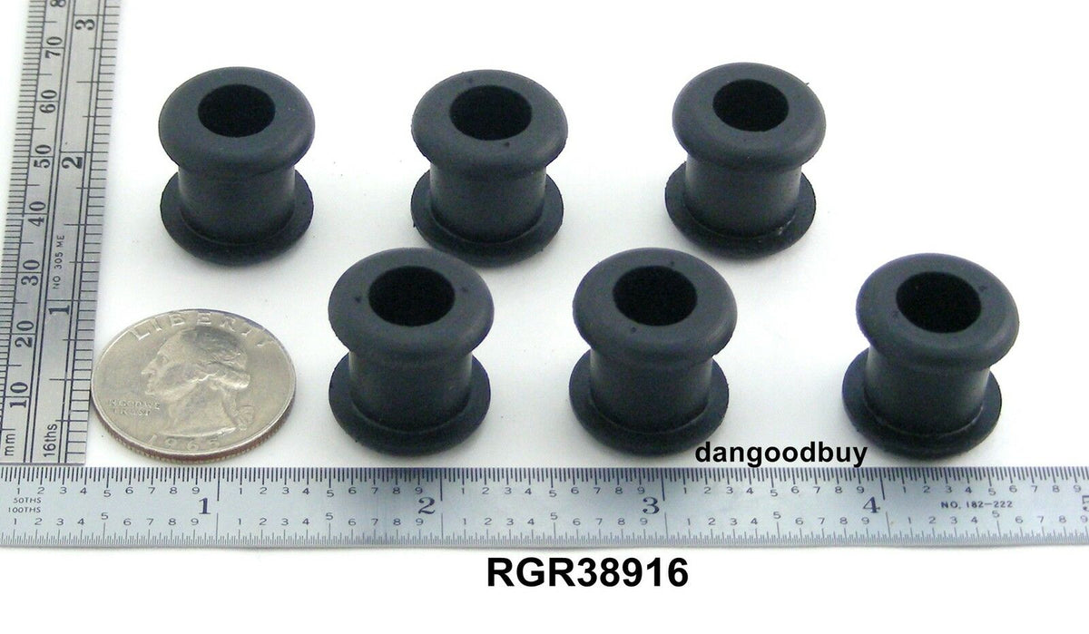 Fits 9/16" Hole - 1/2" Panel Thickness - 3/8" Center Hole - Rubber Grommet