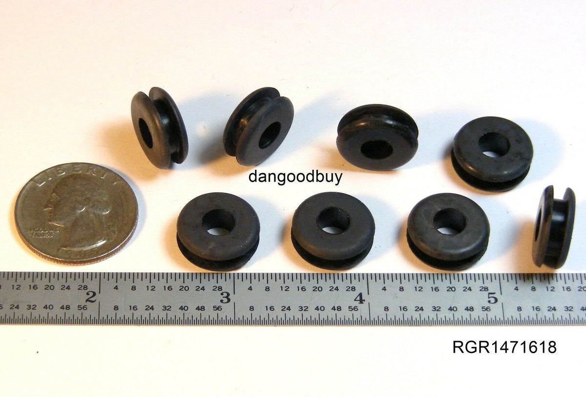 Fits 7/16" Hole - 1/8" Panel Thickness - 1/4" Center Hole - Rubber Grommet