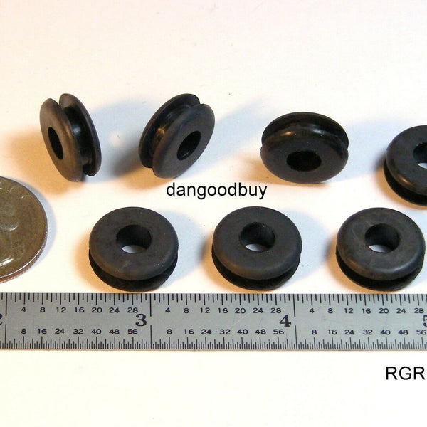 Fits 7/16" Hole - 1/8" Panel Thickness - 1/4" Center Hole - Rubber Grommet