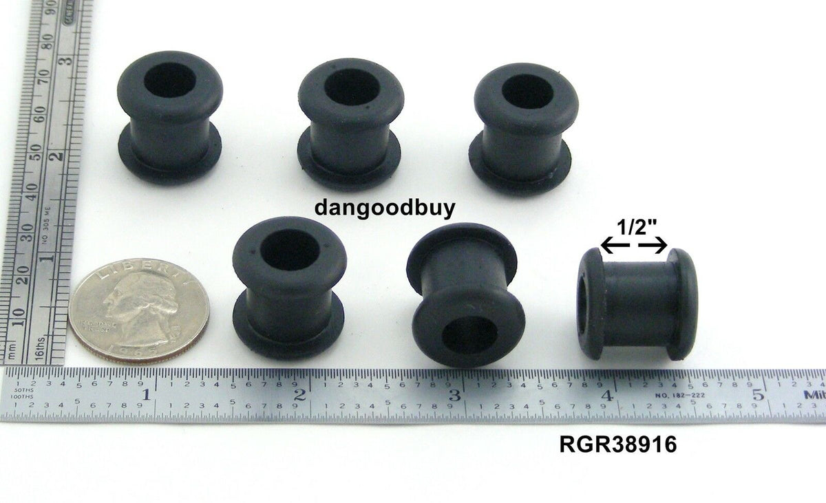 Fits 9/16" Hole - 1/2" Panel Thickness - 3/8" Center Hole - Rubber Grommet