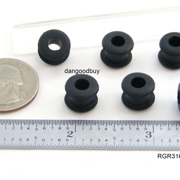 Fits 5/16" Hole - 1/4" Panel Thickness - 3/16" Center Hole - Rubber Grommet